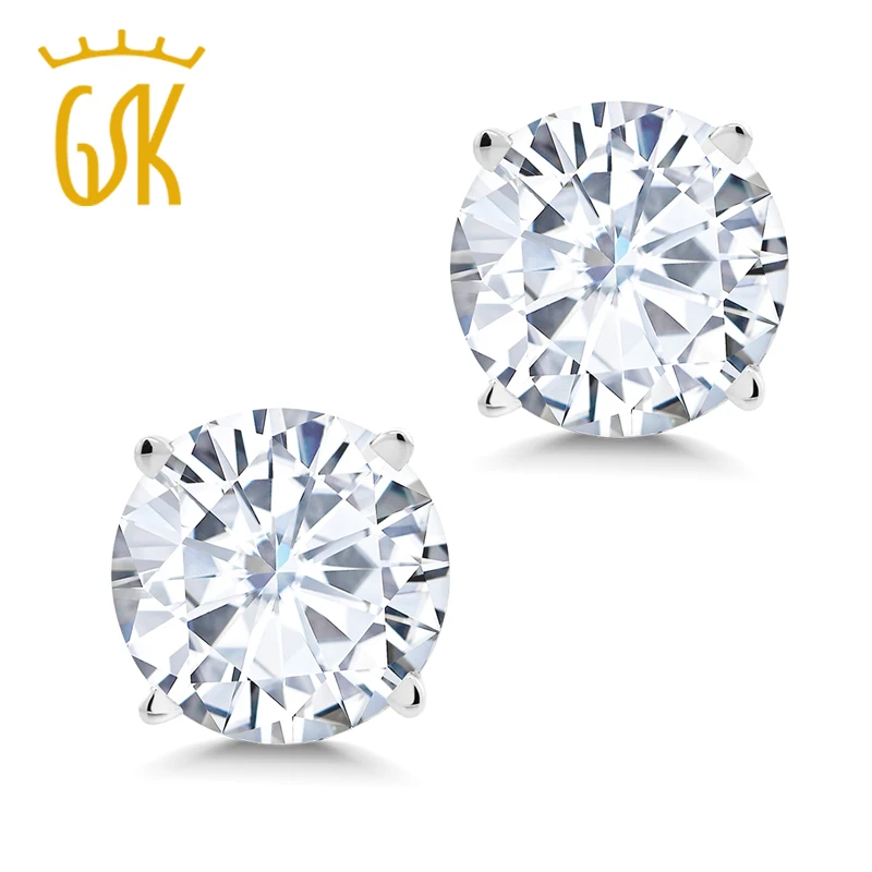 925 пробы серебро 1.20ct росы вневременной Блестящий создан Муассанит шпильки