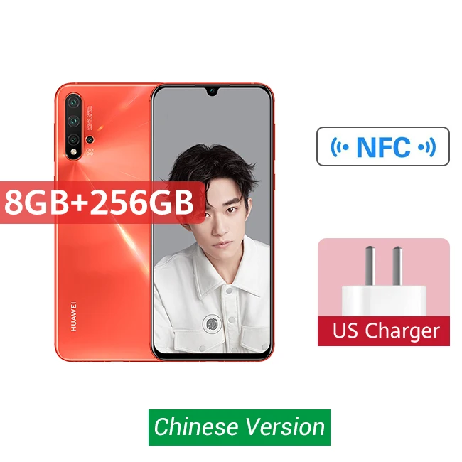 Смартфон huawei Nova 5 Pro, 8 ГБ, 128 ГБ, 256 ГБ, 48MP, AI камера s, 32MP, фронтальная камера 6,26 дюйма, полный экран Kirin 980, Android 9 Скидка 600 руб. /. При заказе от 5500 руб. /Промокод: new - Цвет: 8GB 256 Orange