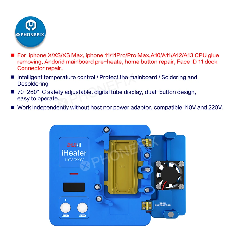 Паяльная станция JC Iheater двухслойная паяльная для ремонта материнских плат IPhone 11 12