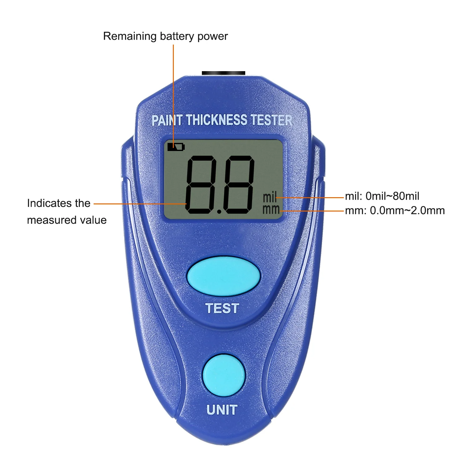 

Paint Thickness Tester Professional Thickness Gauge Digital Coating Meter Gauge With LCD Display Car Accessories
