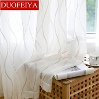 curtains for living room new european style jacquard wave pattern gauze curtain simple translucent tulle dining room bedroom