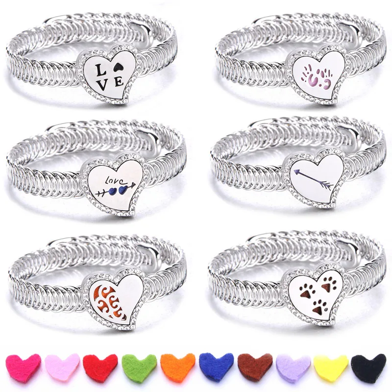 Новые ювелирные изделия с диффузором забавный браслет кристаллом в форме сердца