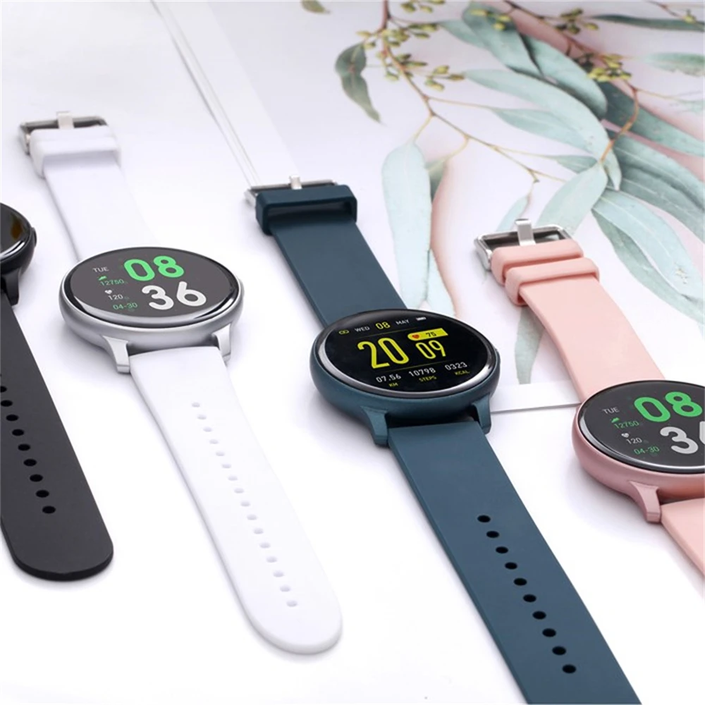 

Smart Watch Women 2021 New KW20 Custom Dial Heart Rate Blood Pressure Fashion Female Fitness Bracelet Smartwatch PK KW10 KW20