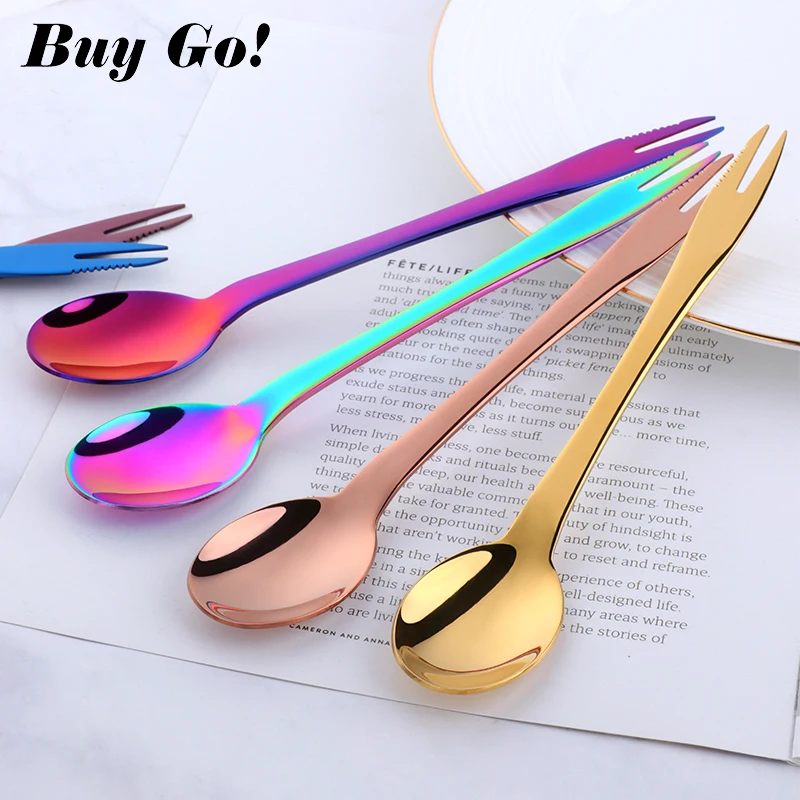 2 шт. ложка вилка для салата из нержавеющей стали|Ложки| |