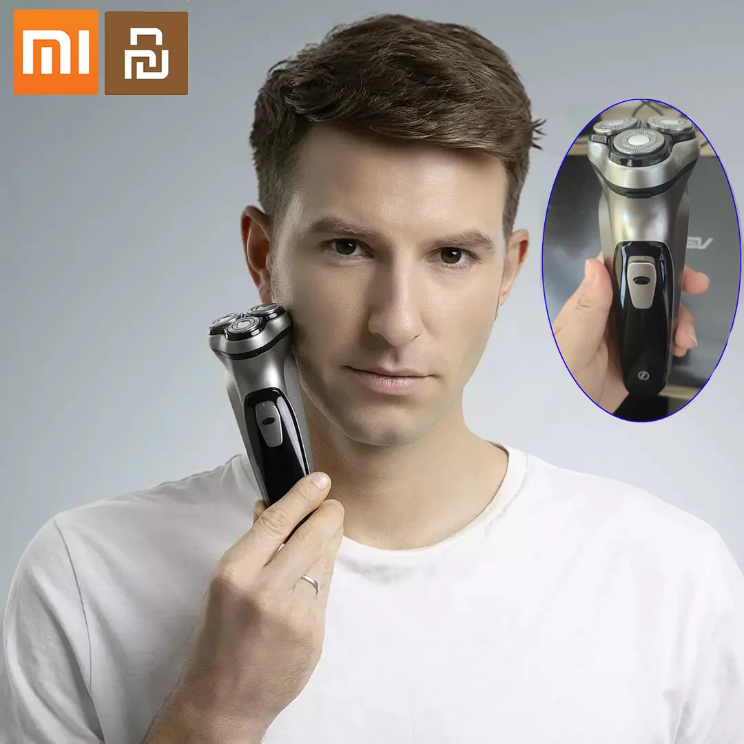 

Xiaomi youpin электробритва бритва для бритья борода машина для мужчин сухой влажный триммер для бороды перезаряжаемый моющийся 3 головки двойны...