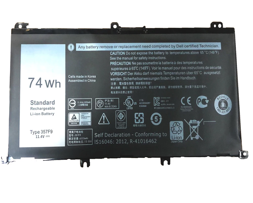 

7XINbox 11.4V 74Wh Original 357F9 Laptop Battery For Dell Inspiron 15 7559 7000 INS15PD-1548B INS15PD-1748B INS15PD-1848B