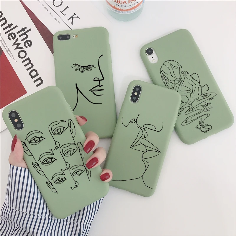Чехол с забавными абстрактными линиями для iPhone 13 11 12 11pro Pro Max mini Женский чехол 7 8 6 6s