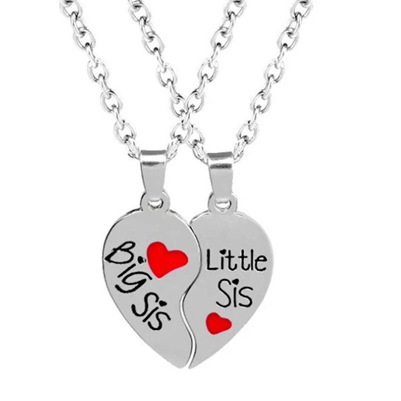 2 шт./компл. женские ожерелья с подвесками Нравится всем детям пара сестры большие