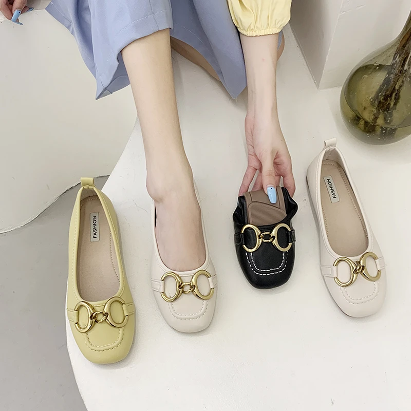 Женские балетки наряд Снова в школу для девочек Осенние плоские лоферы с пряжкой