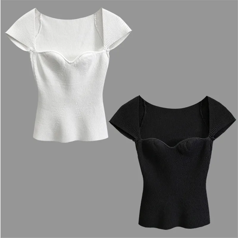 

Women Summer Slim White Solid Color Short Strapless Ladies Fashion Sweet Plus Size Sexy Tees Female Brand Casual Tops ZM757