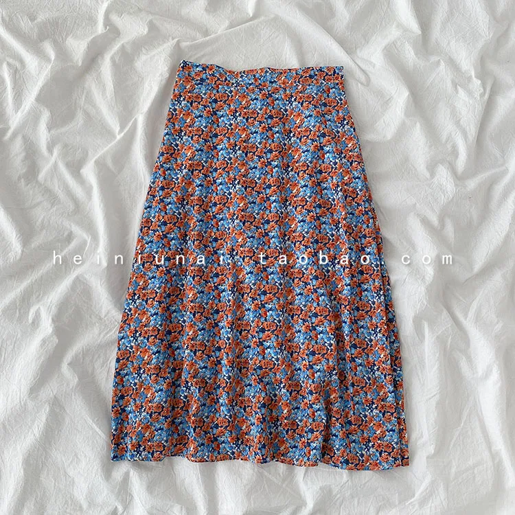 

ZHISILAO Bohemian Floral Print Long Skirt Women Maxi Vintage Boho High Waist Skirt Summer 2021 Beach Female Robe Plus Size Saia