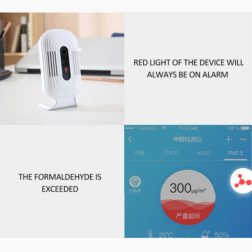 Портативный интеллектуальный Wi-Fi Домашний профессиональный счетчик CO2 для смога