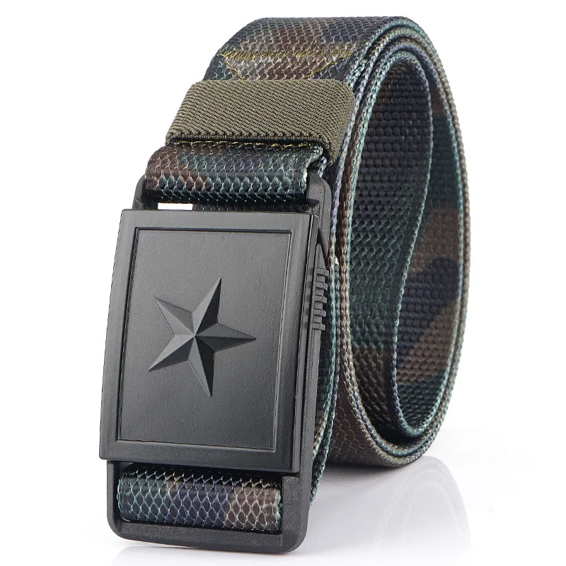

2021 new military fans outdoor tactical men's belt Pentacle light canvas belt versatile leisure belts for women