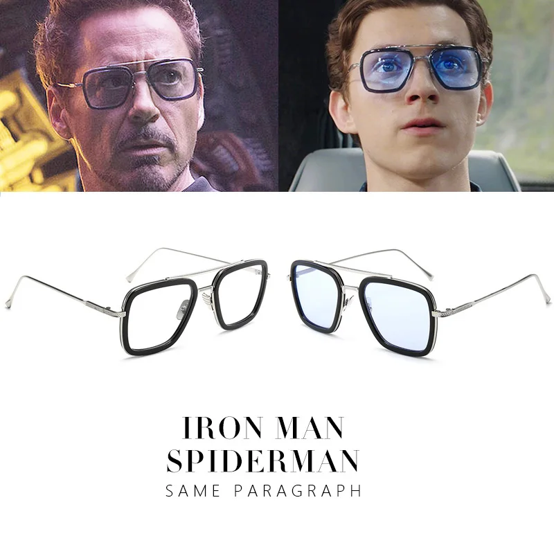 Мстители 3 железные мужские солнцезащитные очки модные квадратные Tony Stark Человек