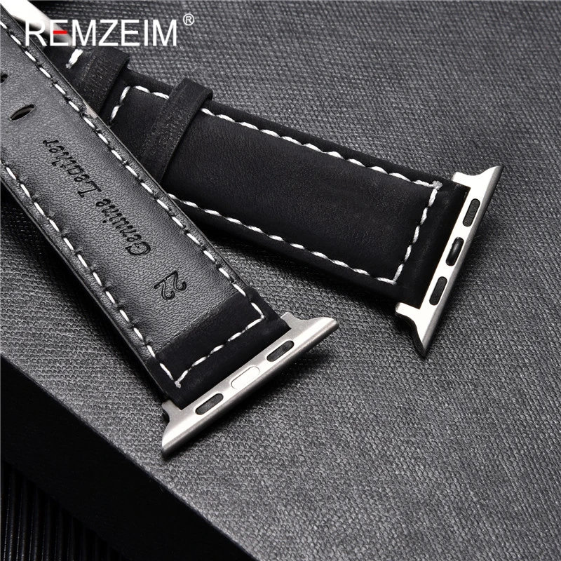 

REMZEIM 6 Color Leather Watchband for Apple Watch Band Series 4/3/2/1 Bracelet 42 mm 38 mm Strap For iwatch 5/4 Band 40mm 44mm