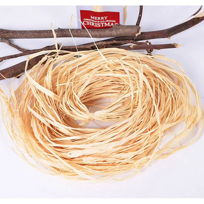 

Natural Raffia Rope DIY Crafts Wedding Decoration Invitation Gifts Straw Rope Wedding Birthday Party Decoration Package Rope
