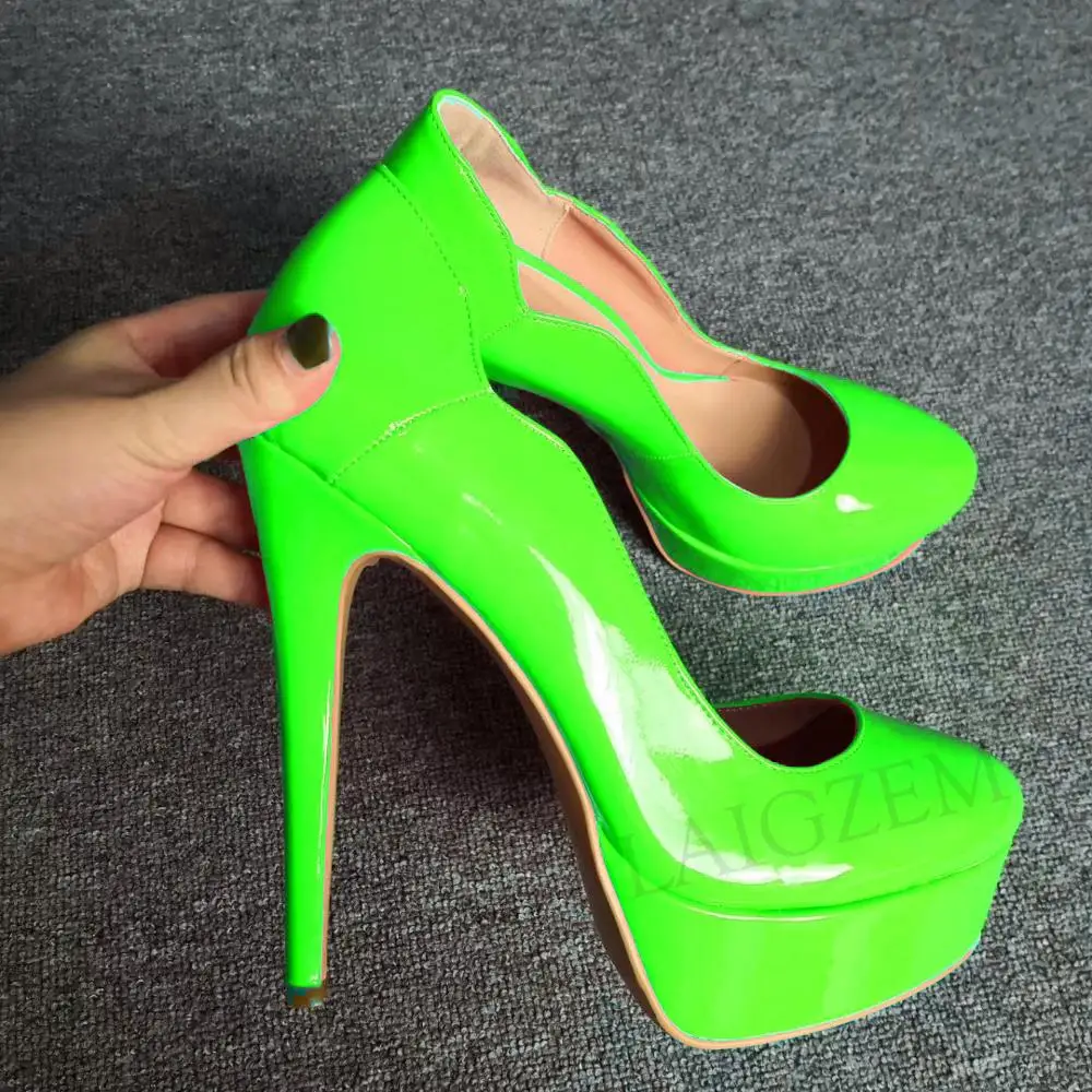 LAIGZEM/женские водонепроницаемые туфли лодочки на платформе с круглым носком для