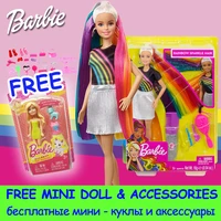 original barbie doll toy rainbow sparkle hair doll beautiful girl different pose boneca mode fxn96 for birthday gift diy show