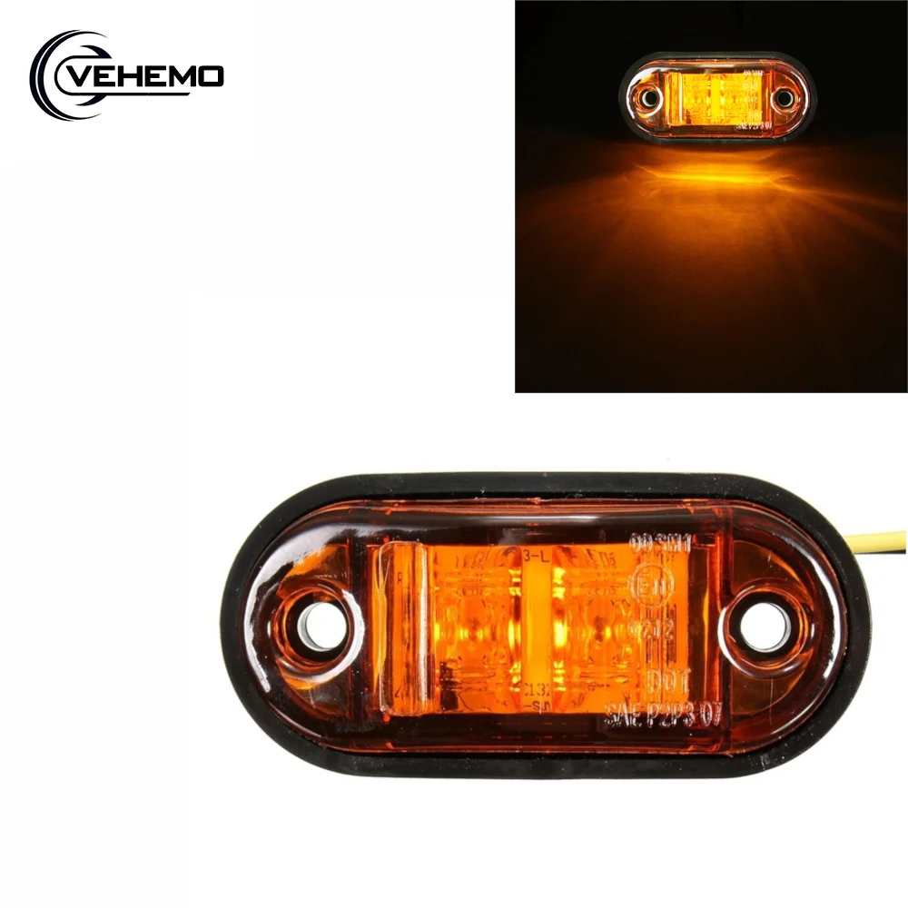 12V / 24V 2LED желтый грузовик огни Габаритные сигнальные для детей возрастом от 12v 24v