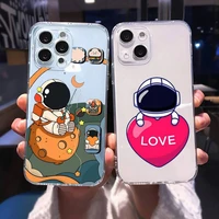 high end customized planet astronaut phone case for iphone 13 12 11 8 7 plus mini x xs xr pro max transparent soft