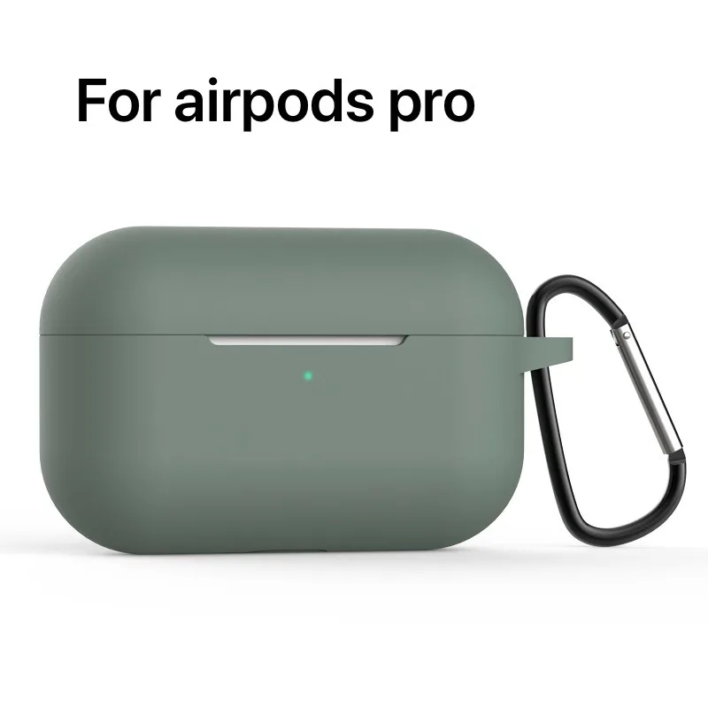 dark green pro Силиконовый чехол airpods 1/2/pro с брелком для Apple airpods чехол 1/2/airpods pro Чехол защитный чехол - Цвет: dark green pro