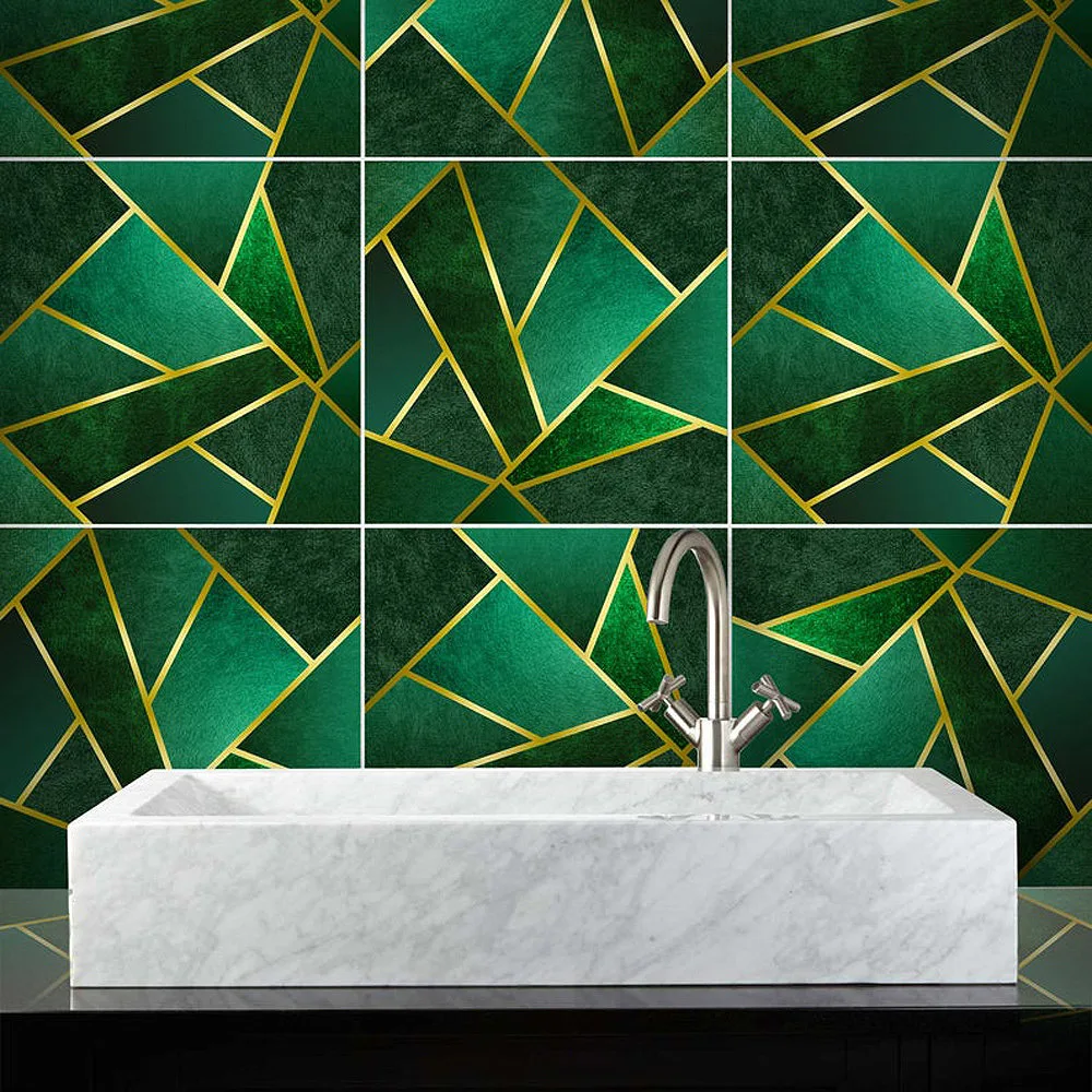 10 шт. алюминиевые настенные водонепроницаемые обои с мозаикой|Наклейки на стену|