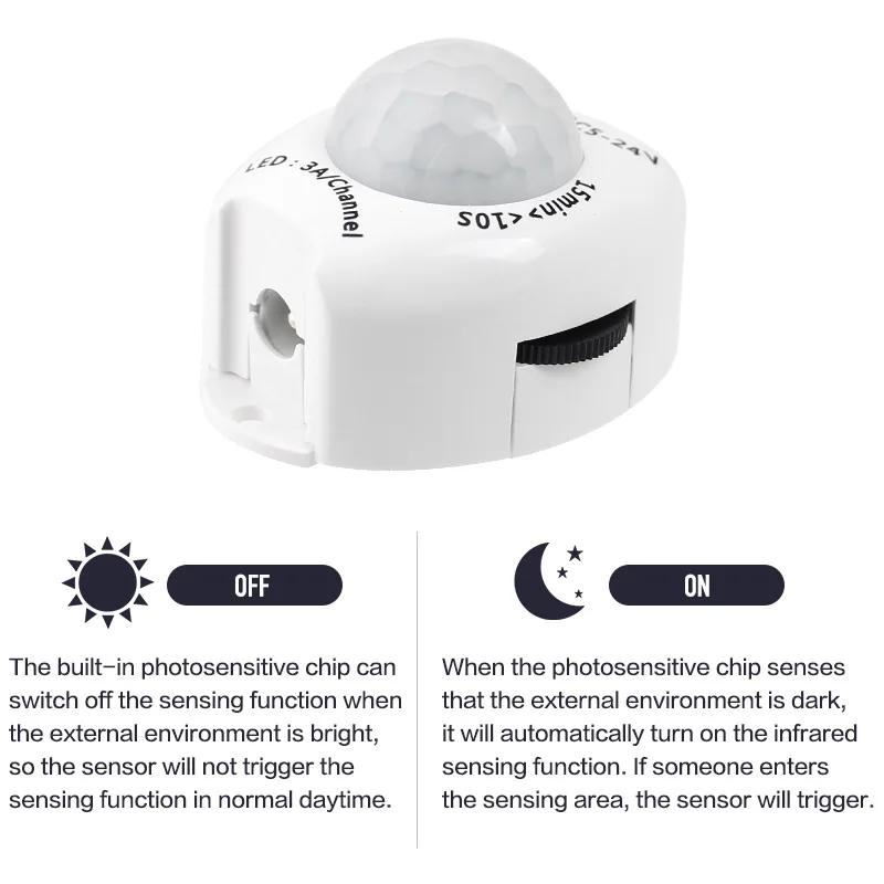 Светодиодная лента с пассивным ИК датчиком движения 12 В постоянного тока 2835