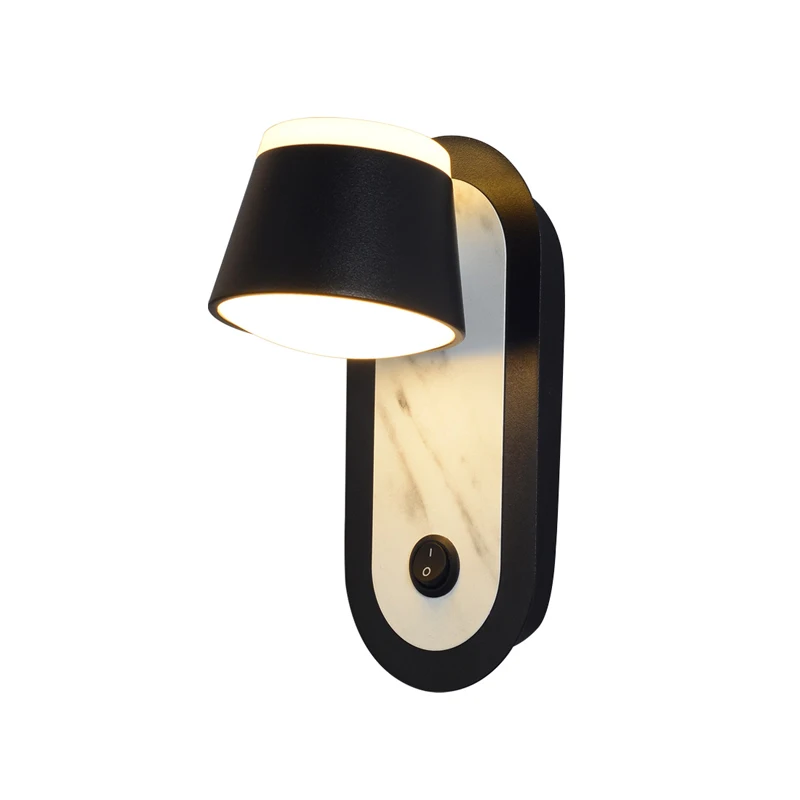 

Nordic Bedside Light LED Bedroom Unqiue Design Wood Stone Imitation Interior Decor Wall Lamp Hotel Corridor Stair Sconce
