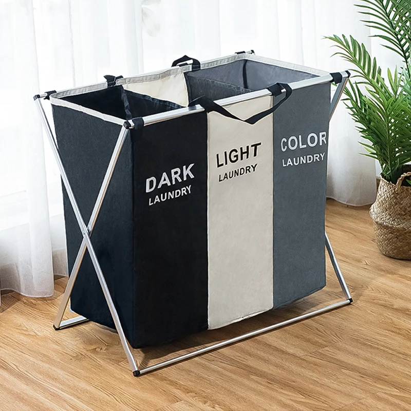 Складная корзина для грязного белья X shape Органайзер с принтом складная тремя