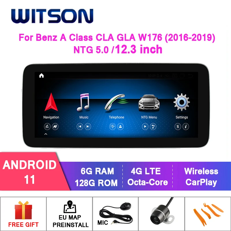 

WITSON Android 11 12.3'' CAR Big Screen For MERCEDES-BENZ A Class CLA GLA W176 A160 A180 A200 A200 A250 A260 A45 6+128GB NTG5.0