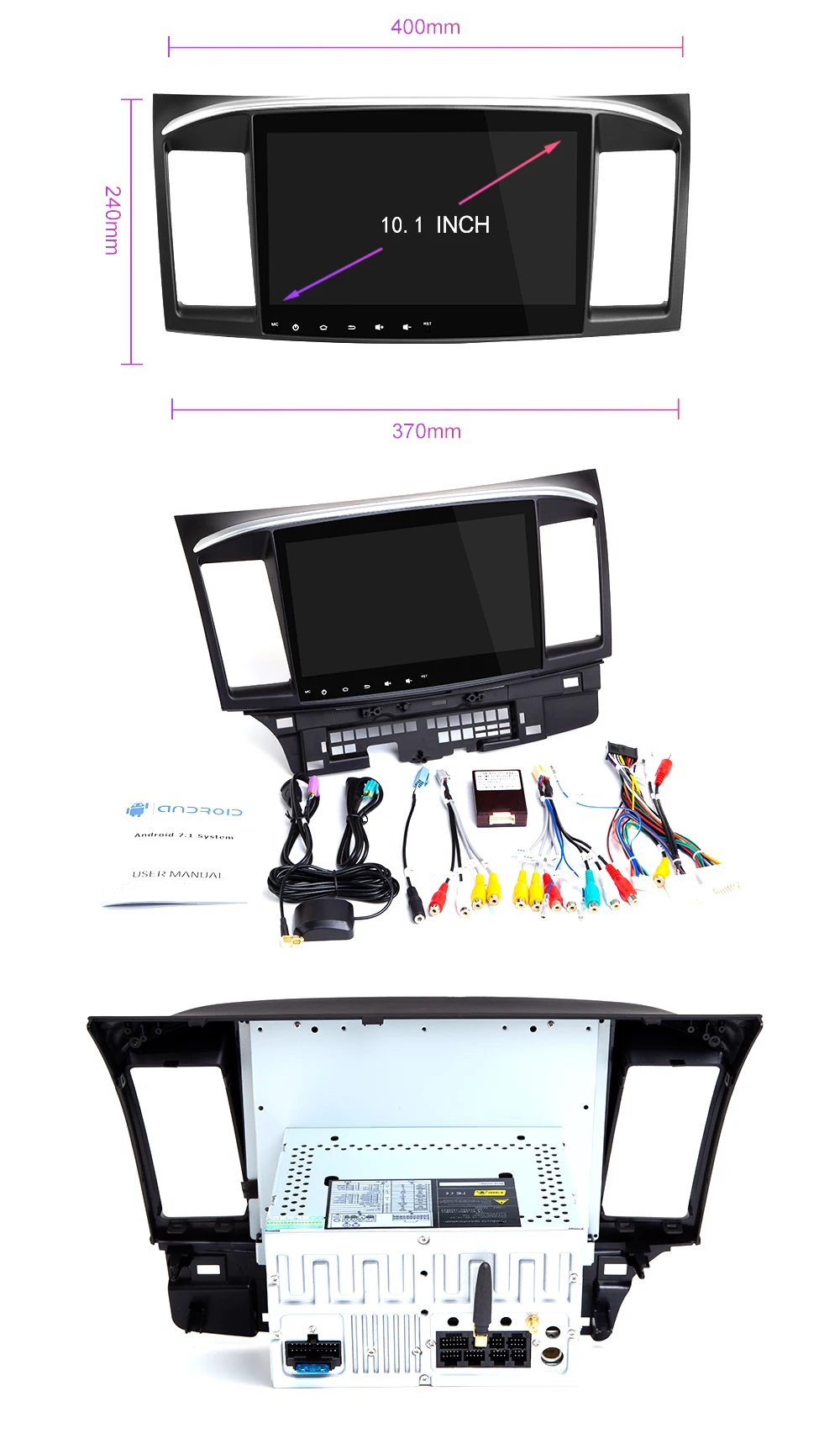 Android 9,0 автомобильный DVD для MITSUBISHI LANCER 10,1 дюймов 2 DIN 3g/4G gps Радио Видео плеер 2007- 9 x Mutlimedia StereoIPS DSP 4G