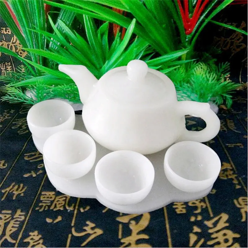 Натуральный белый нефритовый чайный сервиз фарфоровый горшок чайная чашка для