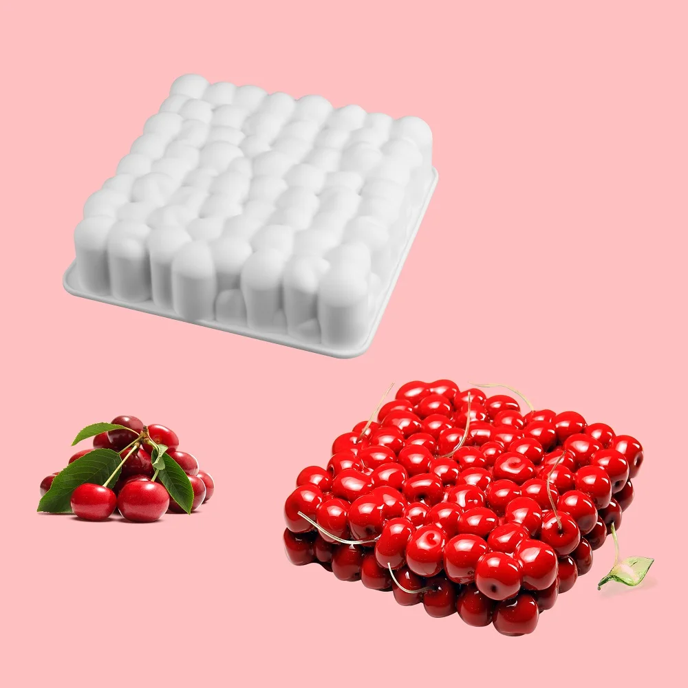 FUNBAKY большой мусс из вишни квадратная силиконовая форма для торта 3D сковорода