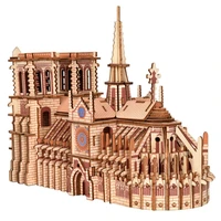 3d wooden puzzles paris cathedral diy jigsaw wooden 3d building model toy woodcraft kit education toys for kids adults gift