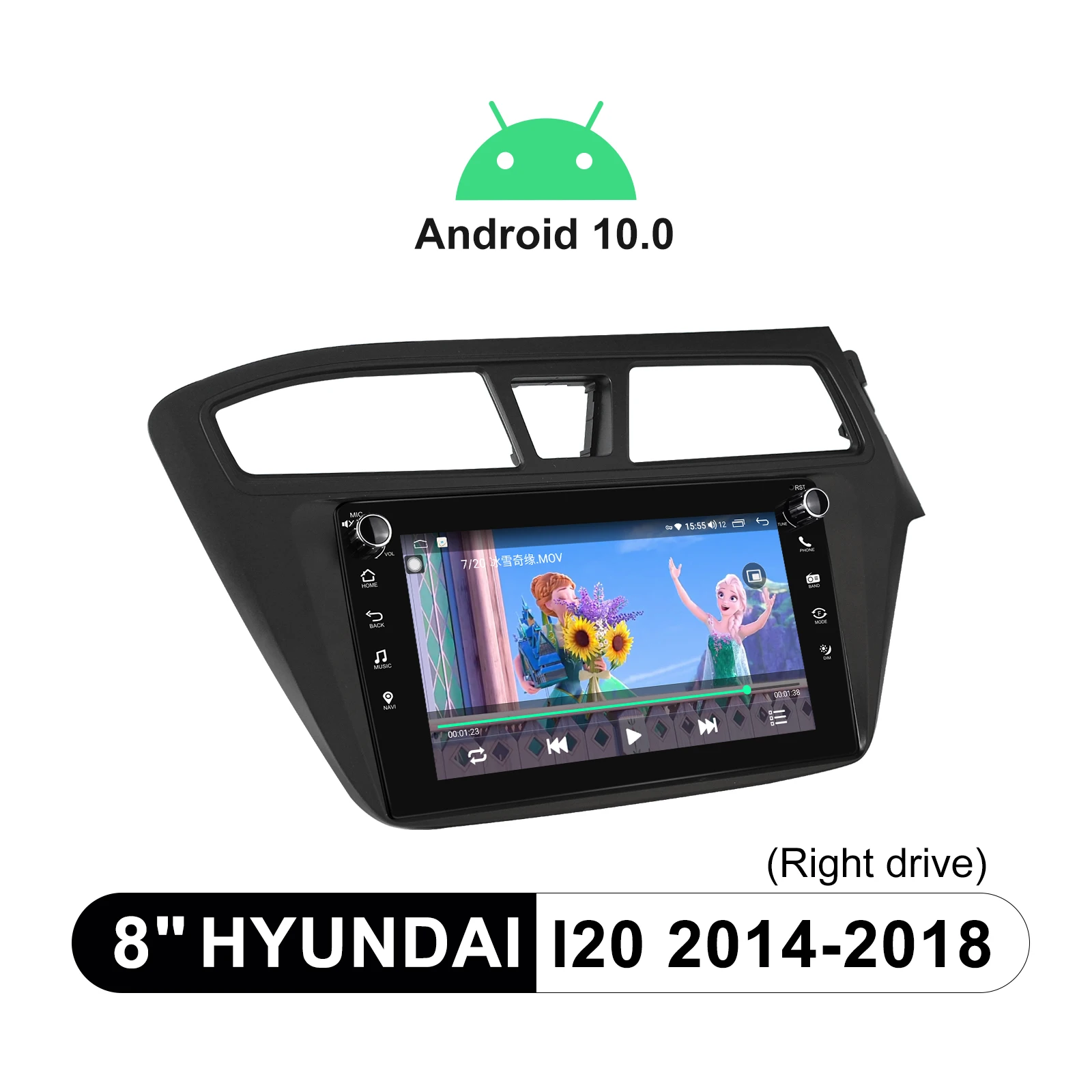 

8 дюймов Android 10,0 Системы Bluetooth 5,1 с Carplay и рулевого колеса автомобиля радио плеер для Hyundai I20 2014-2018 (правый Привод