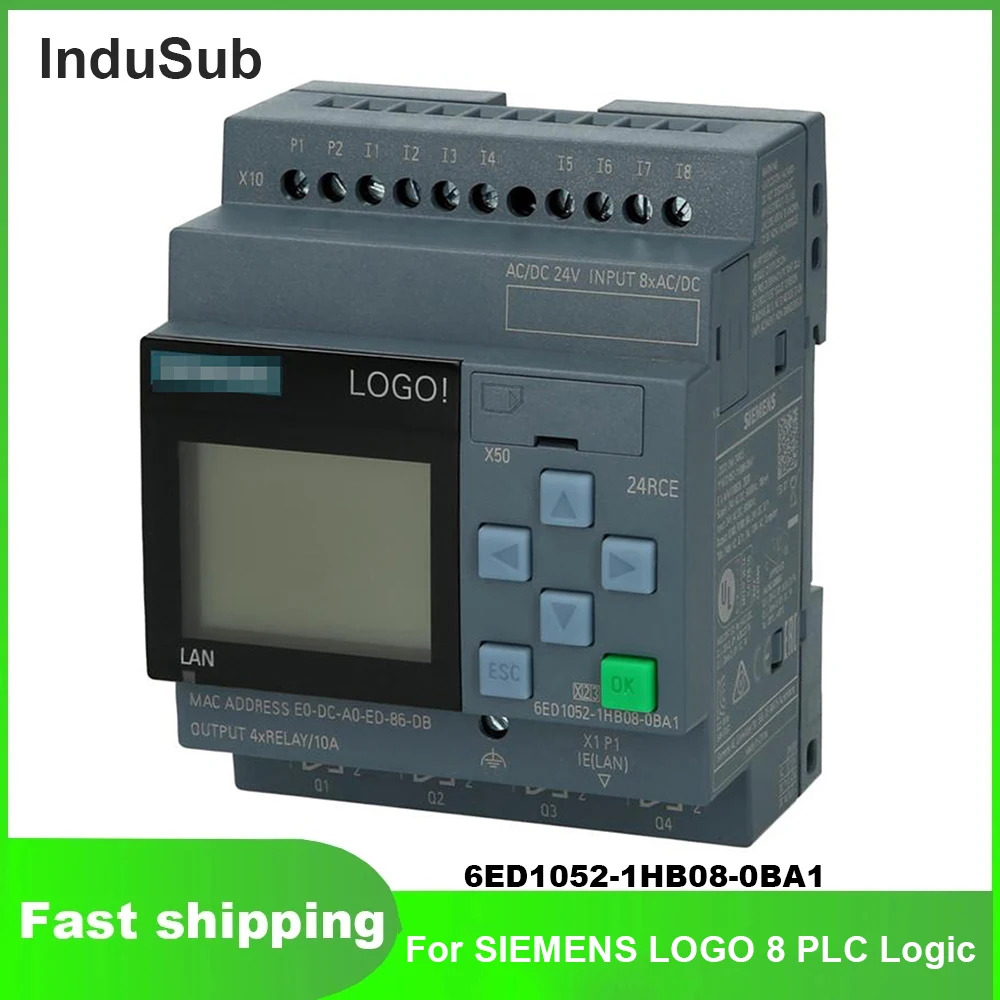 

New Original 6ED1052-1HB08-0BA1 LOGO 8 PLC Logic Module Display Ethernet Web 12 24 230 CE 1HB08
