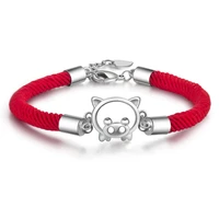 lucky pig red rope bracelets wild fashion personality lovely piggy men women same style couple braided rope bracelet