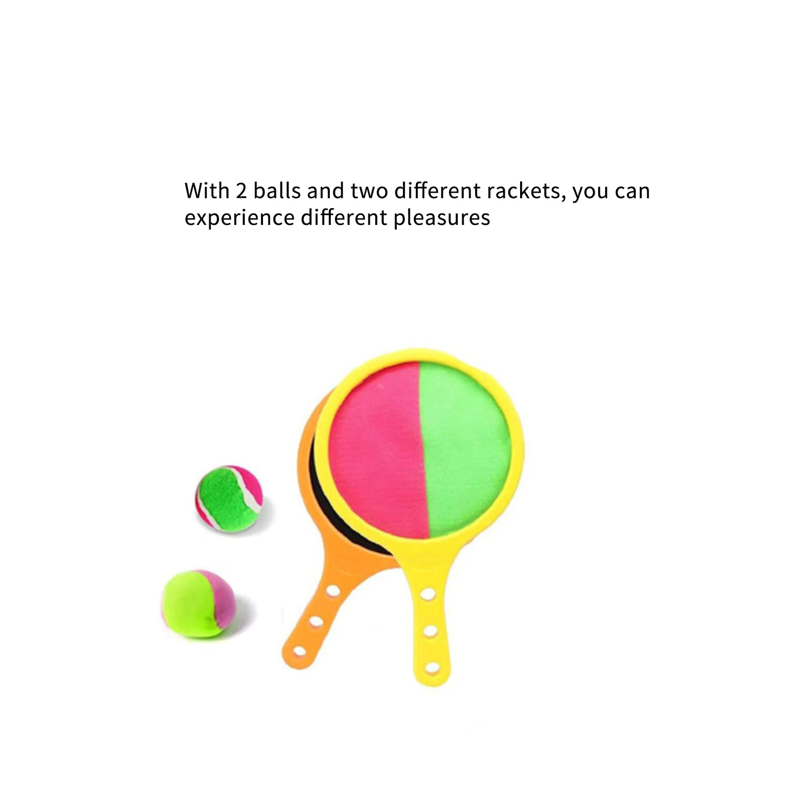 

New Kids Sucker Sticky Ball Toy Kids Toss And Catch Ball Game Set With 2 Catcher Paddles And 2 Balls Self-Stick Paddles