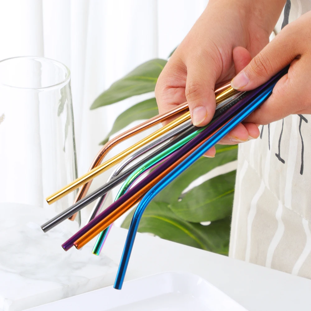 10 шт. короткая соломинка для питья аксессуары бара нержавеющая сталь прямой
