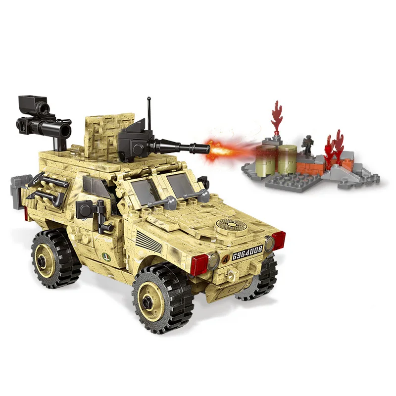 

Military series World War French Army VBL armored vehicle DIY model Building Blocks Toys Gifts