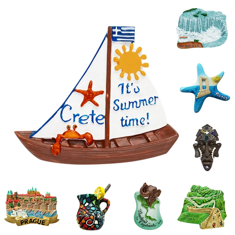 Уникальные 3D трехмерные магниты на холодильник из смолы наклейки туристическая