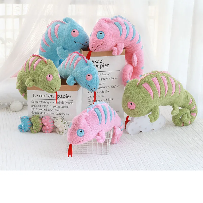 Супер красочная милая ящерица хамелеон детские плюшевые игрушки мягкие животные