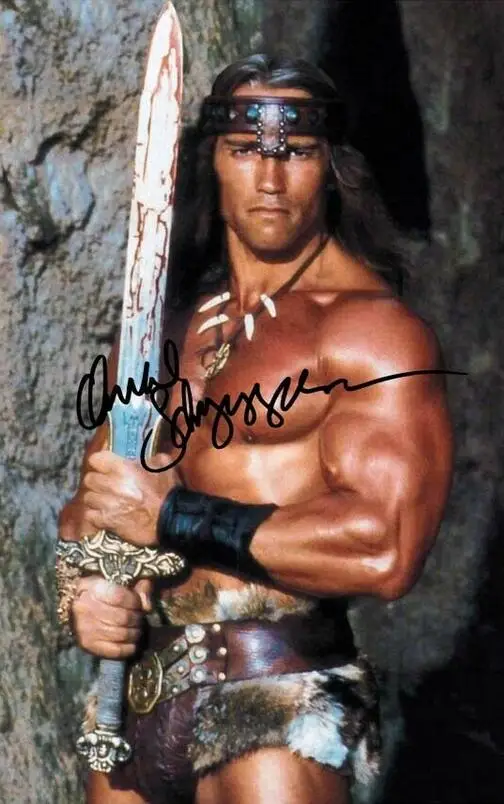 Фотография Арнольда Шварценеггера с подписанием Шелковый плакат художественной