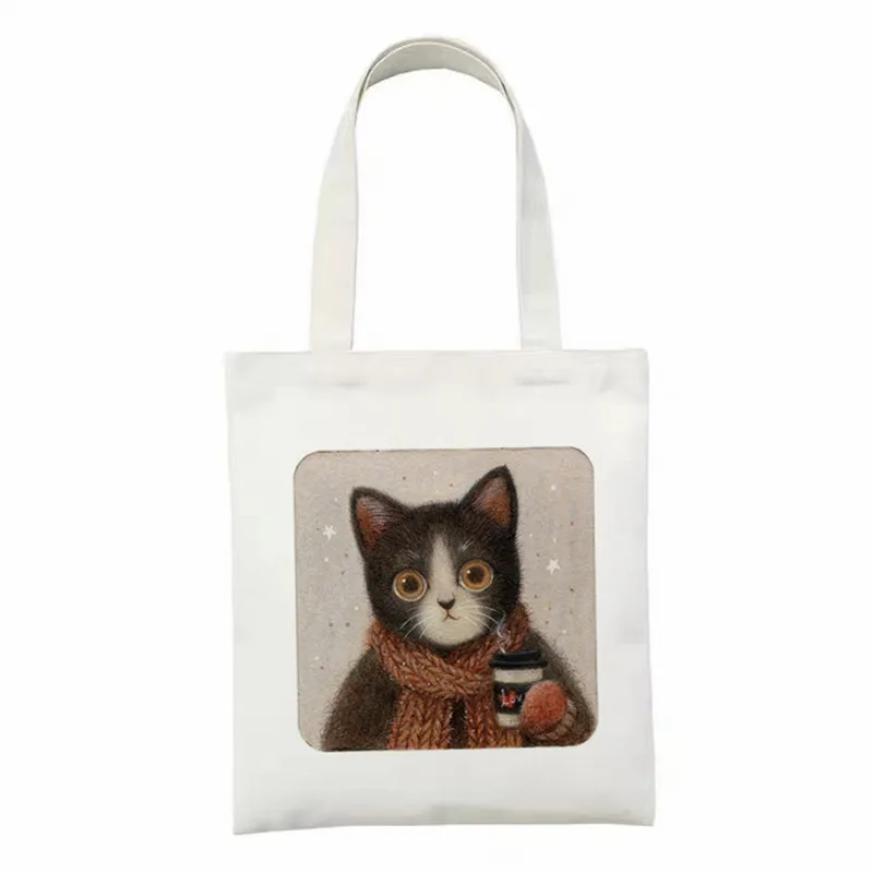 

Cartoon Printed Women shopper Handbag Harajuku Female travel shopping bag Reusable Canvas Tote Bag Large tote bags for Ladies