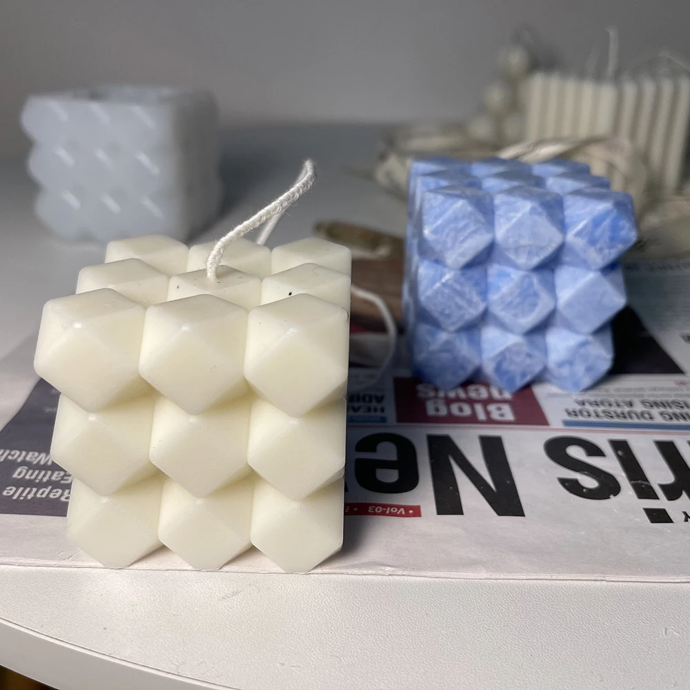 3d в виде геометрических фигур Силиконовые свечи формы для изготовления свечей