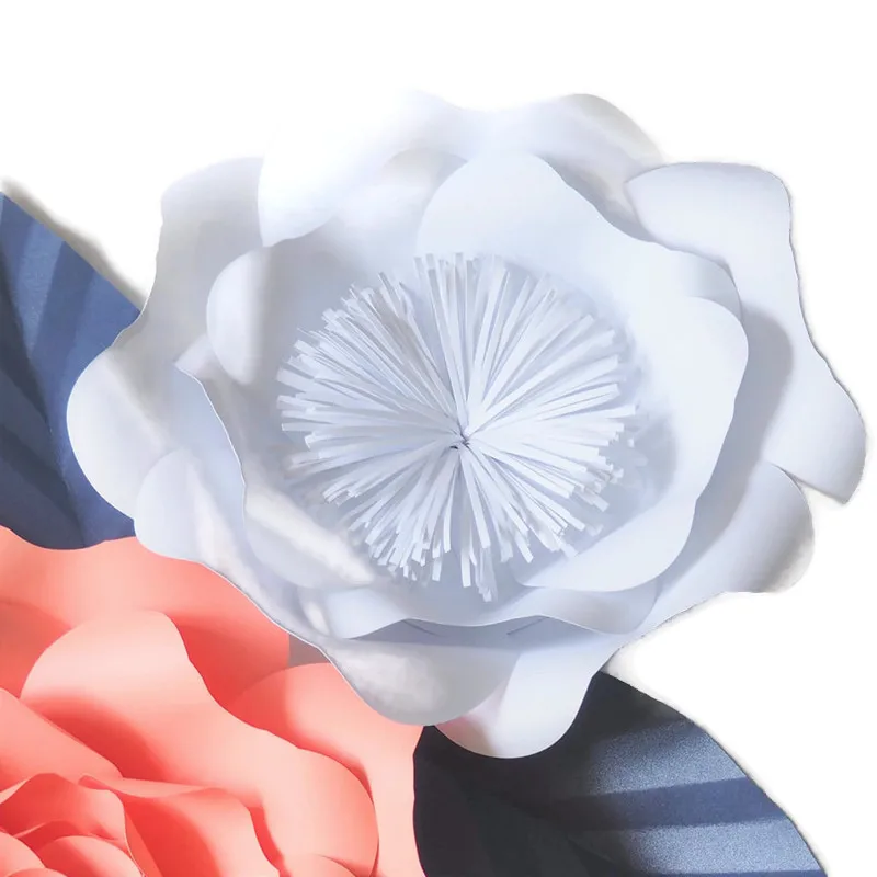 Сделай Сам искусственные цветы фон гигантские бумажные 5 шт. + листья украшение