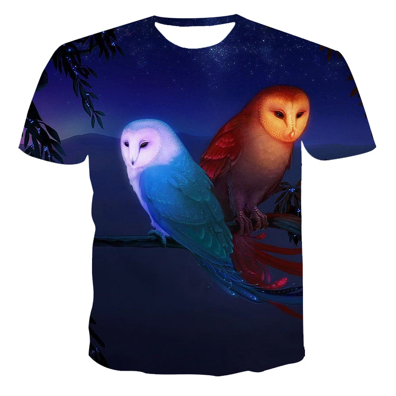 

2021 Summer fashion casual 3D printed men's and women's T-shirts with animal prints, quick-drying and breathable oversized tops