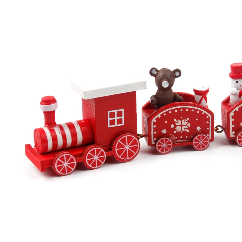 PATIMATE Christmas Wooden Train Merry Christmas Decorations For Home Christmas Ornaments Xmas Navidad Gift New Year
