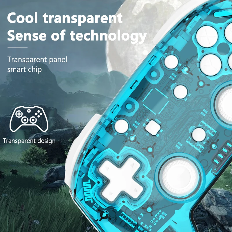 Прозрачный беспроводной переключатель контроллер для Nintendo Switch/Switch Pro NS Switch Remote PC