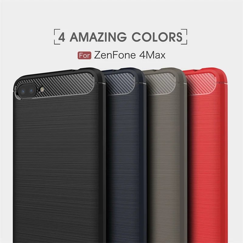 Чехол для ASUS Zenfone 4 Max Plus углеродный бампер прочный из ТПУ Silcone Для zenfone ZC520kL ZC554KL